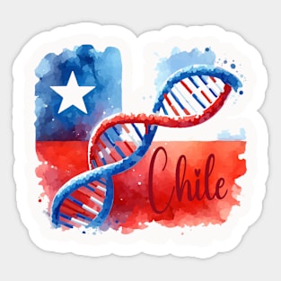 Chilean Flag Watercolor DNA Strand Art Sticker